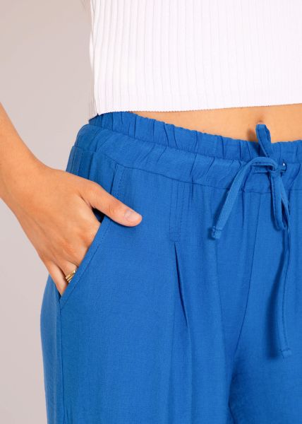 Schimmernde lässige Viskose Hose, royalblau