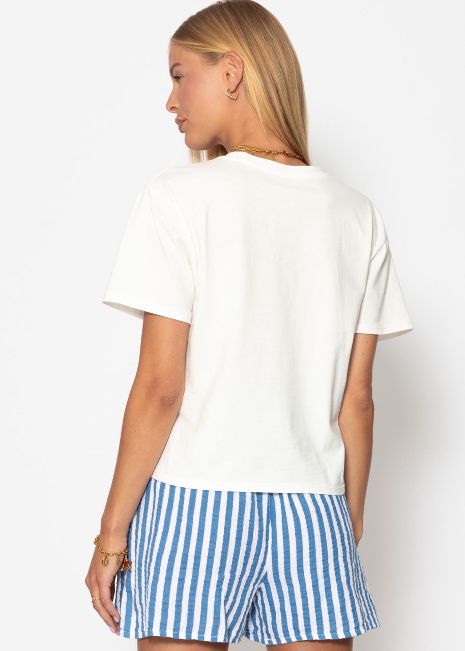T-Shirt mit Sardinia Print - offwhite