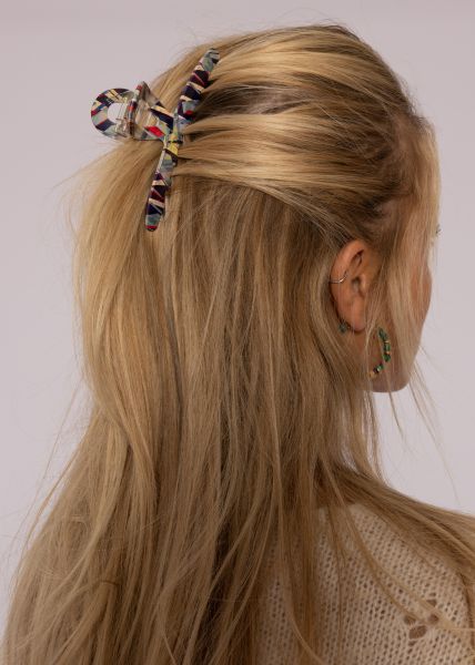 Bunte, marmorierte Haarklammer, lila
