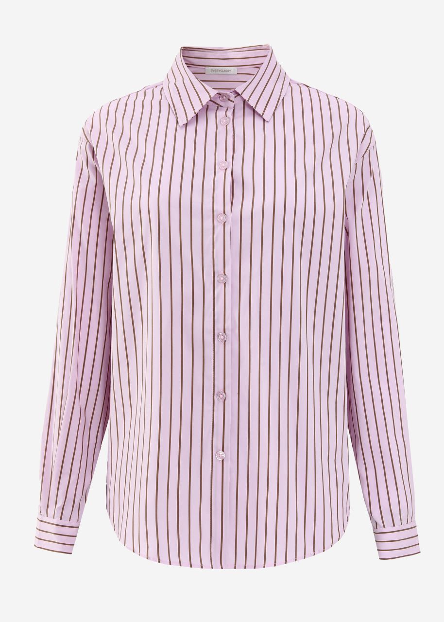 Gestreifte Hemdbluse - rosa