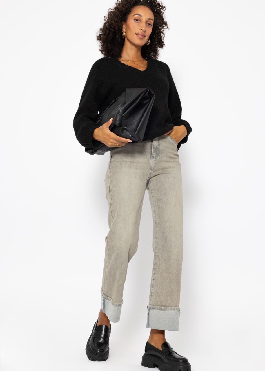 Wide Leg Jeans - greige