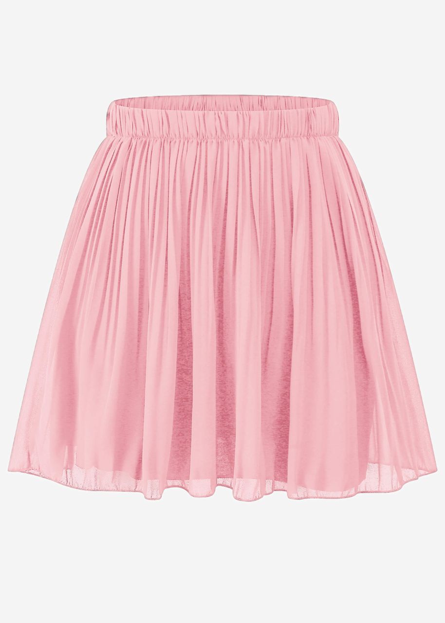 Plissée-Rock aus Chiffon, rosa