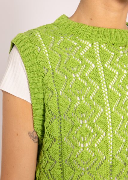 Crochet Pullunder, hellgrün