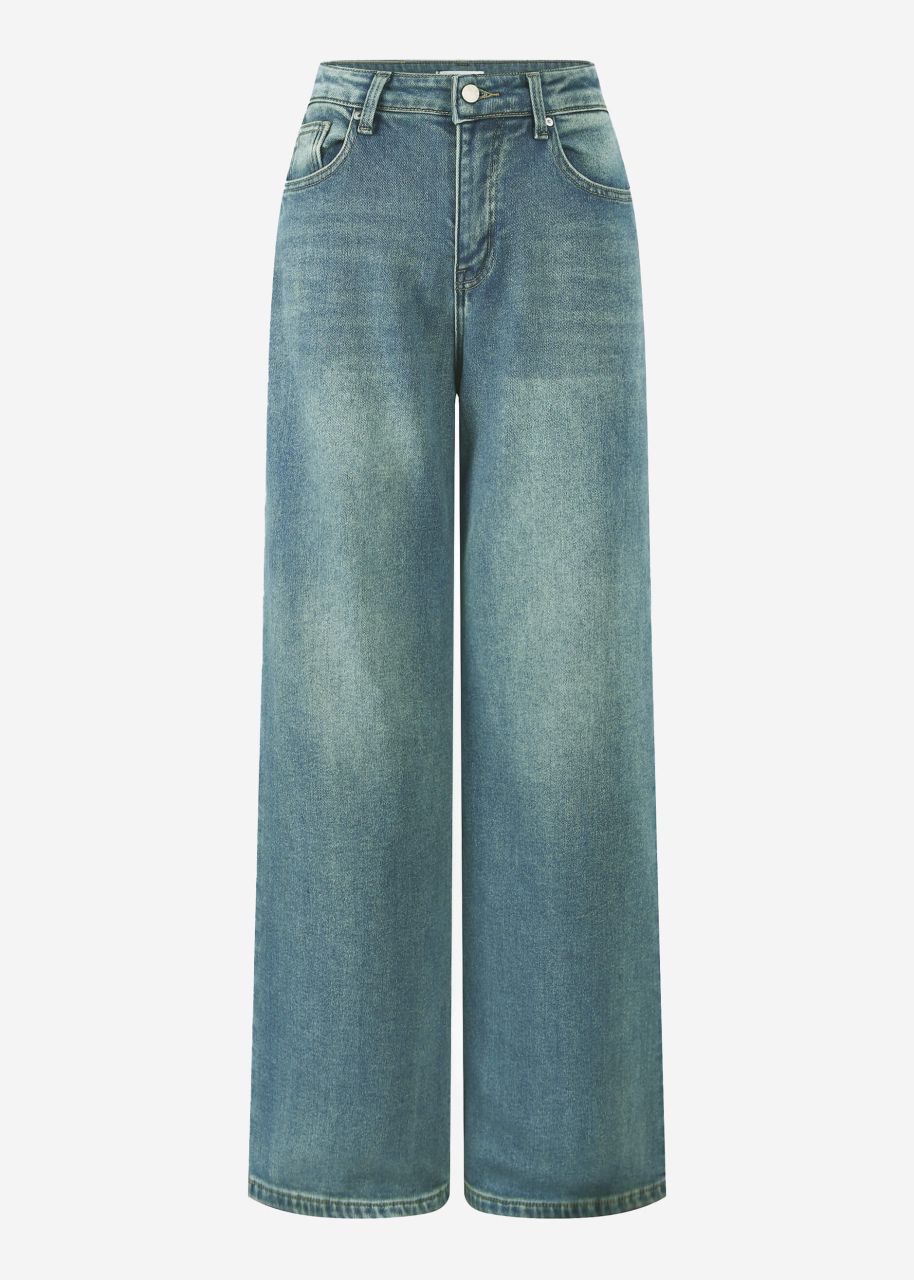 Thermo Jeans mit weitem Bein - blau