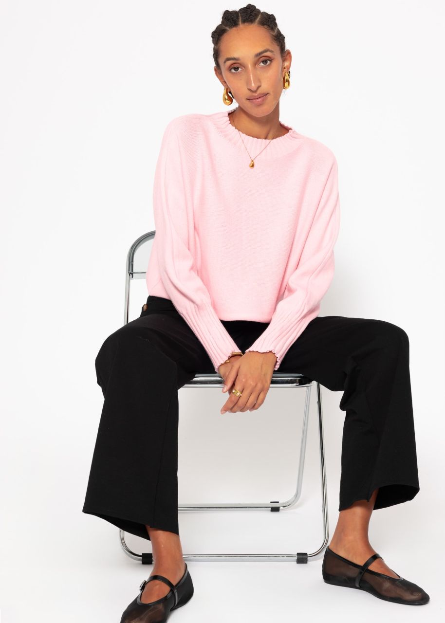 Lässiger Crop Pullover - rosa