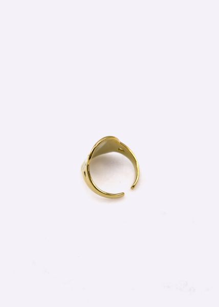Ring „HAPPY“ mit weißem Emaille, gold