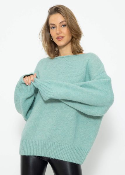 Oversize Pullover - aquagrün