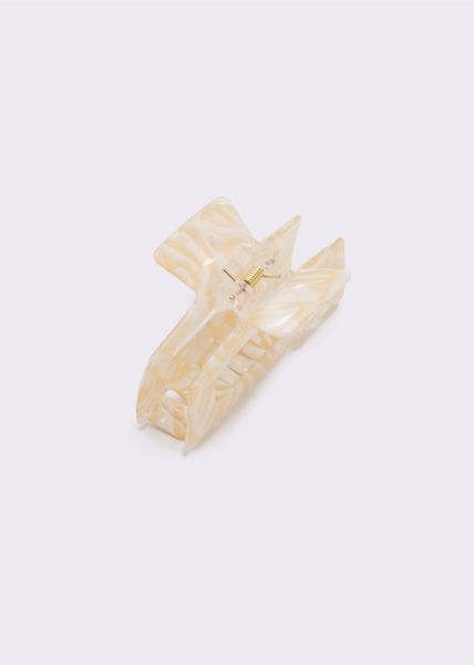 Eckige Haarklammer, beige