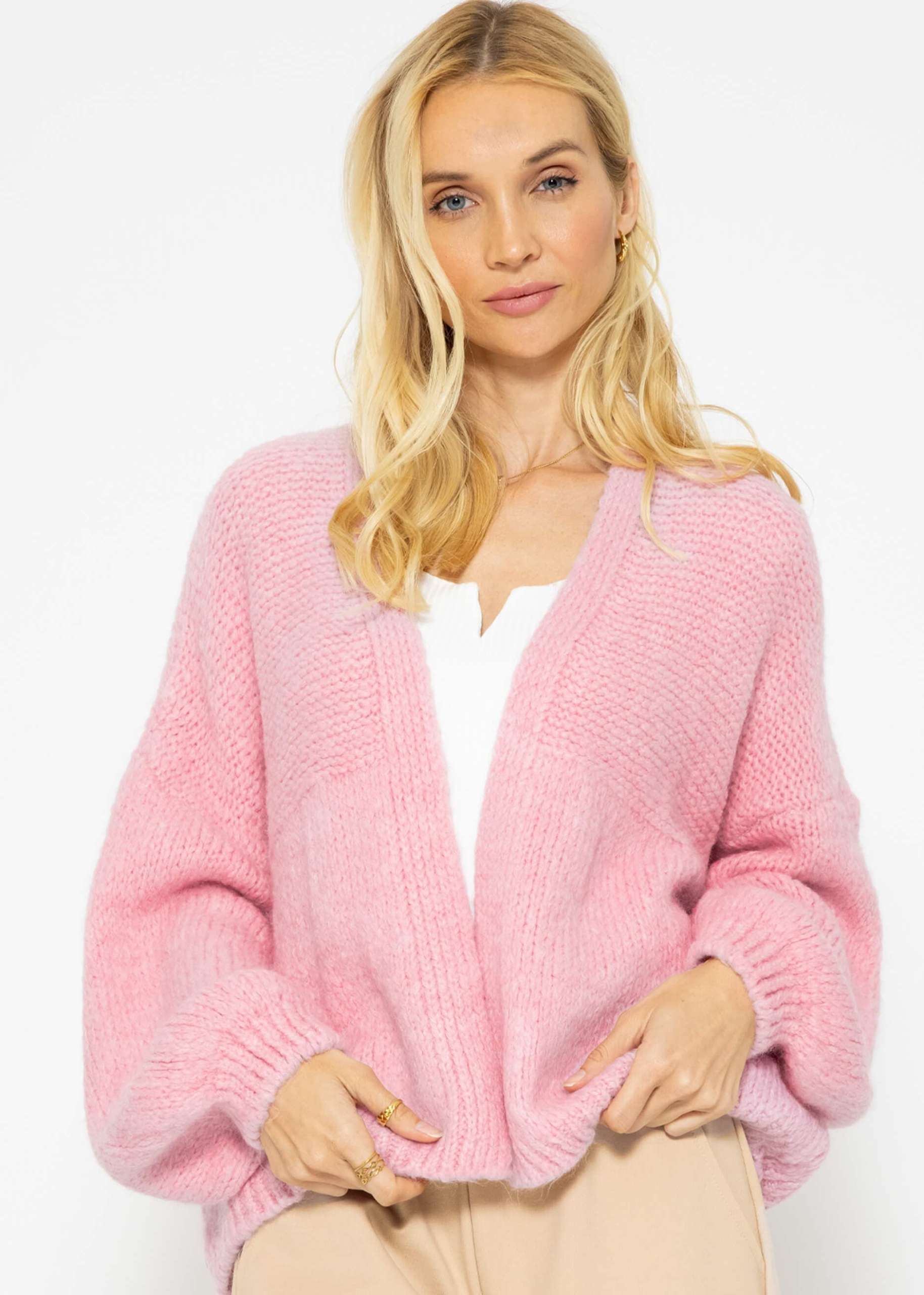 Flauschiger Cardigan - rosa