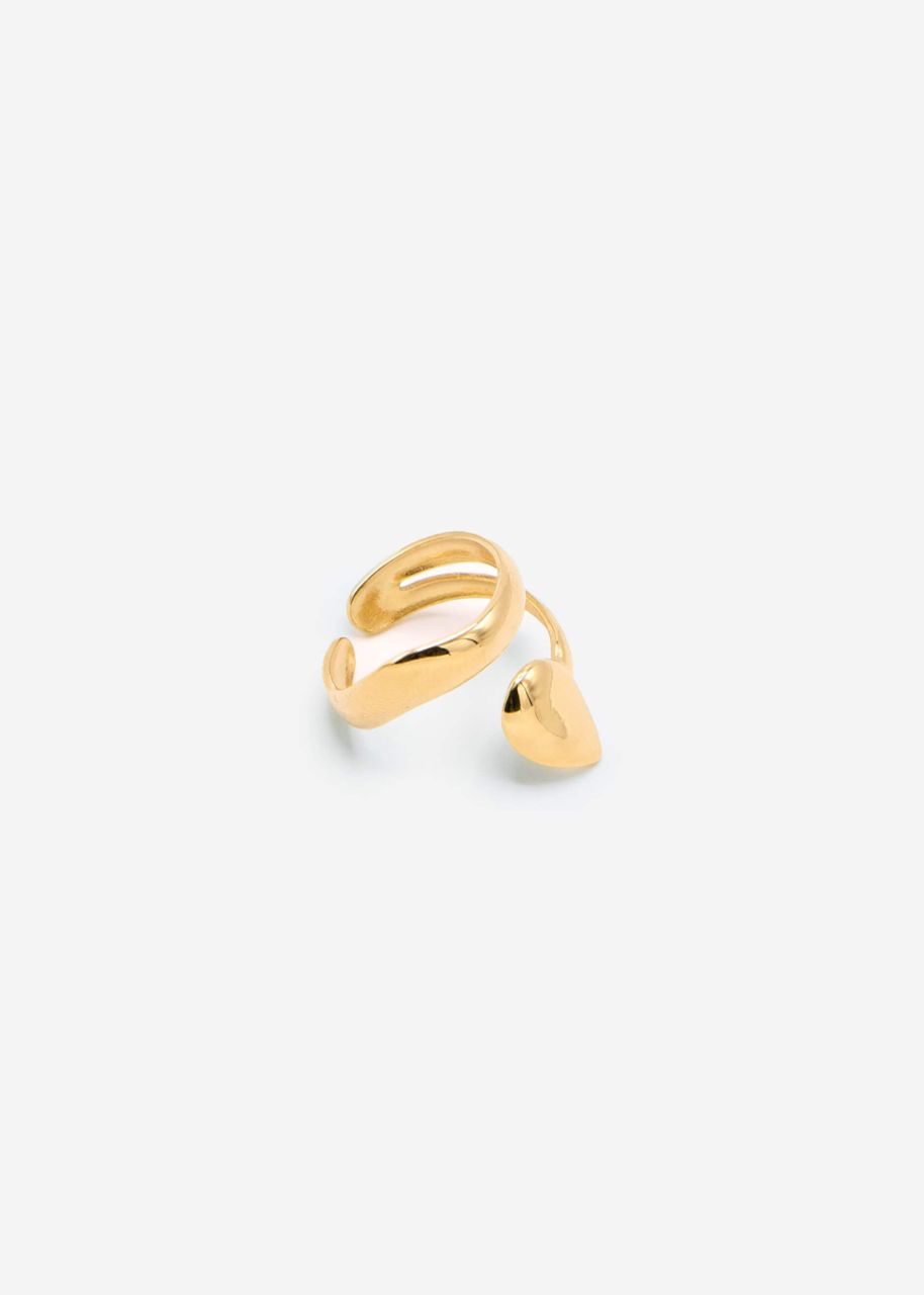 Spiral Ring mit Tropfendesign - gold
