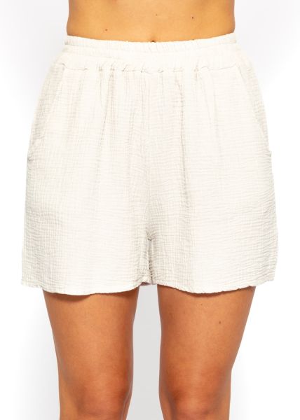 Musselin Shorts, hellbeige