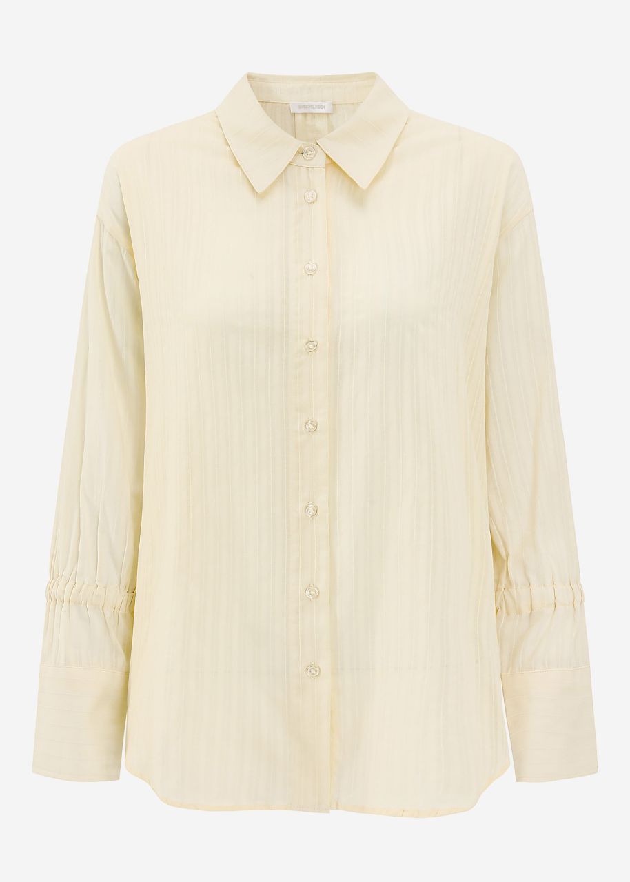Bluse mit Ärmeldetails - buttergelb