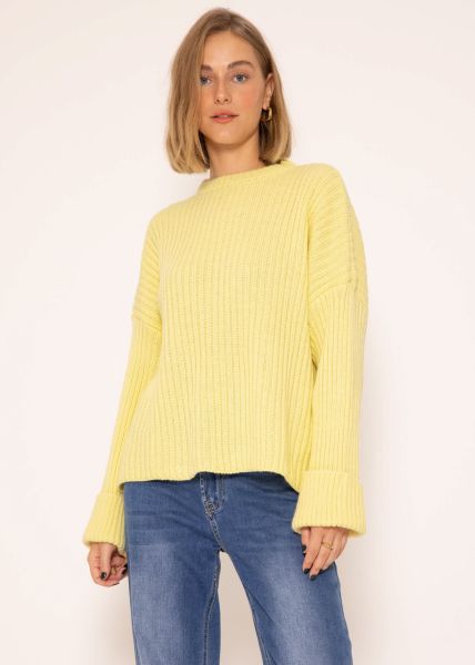 Gerippter Pullover - gelb
