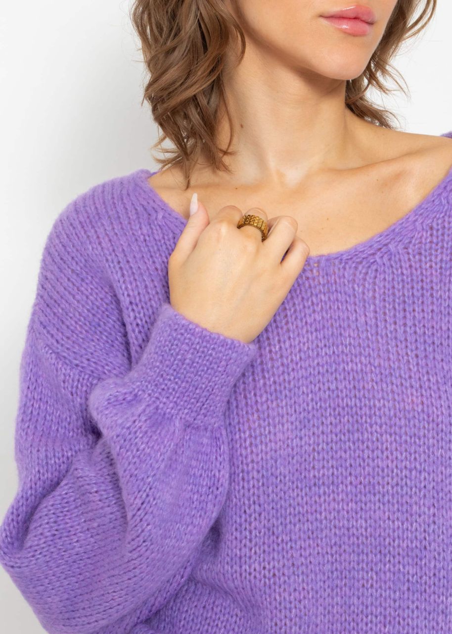 Pullover mit V-Ausschnitt - lila