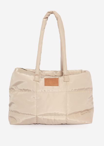 Gesteppter XL Shopper - beige
