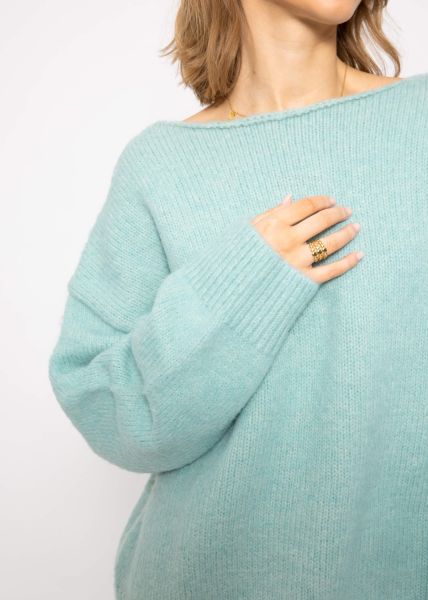 Oversize Pullover - aquagrün