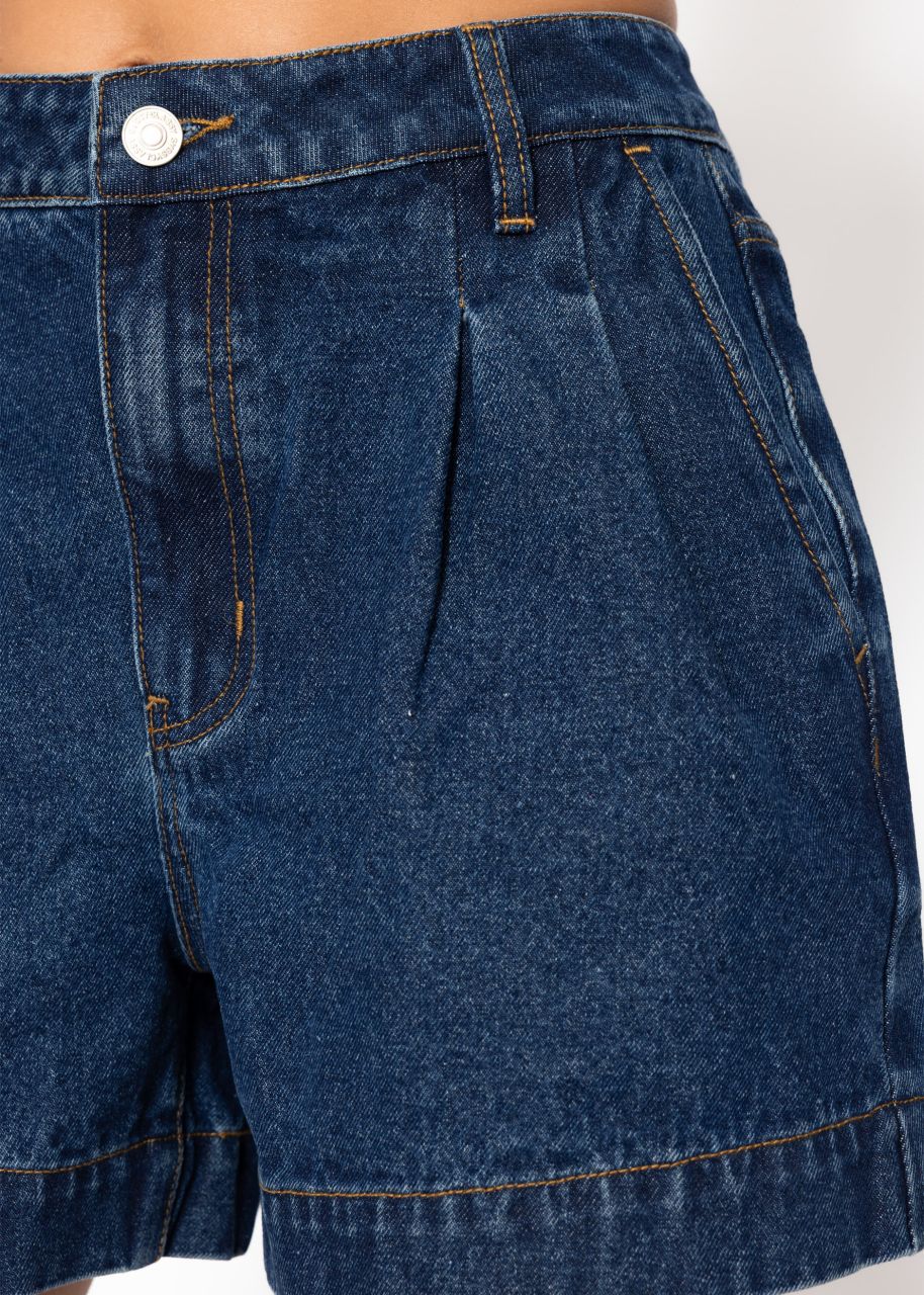 High Waist Jeans Shorts - dunkelblau