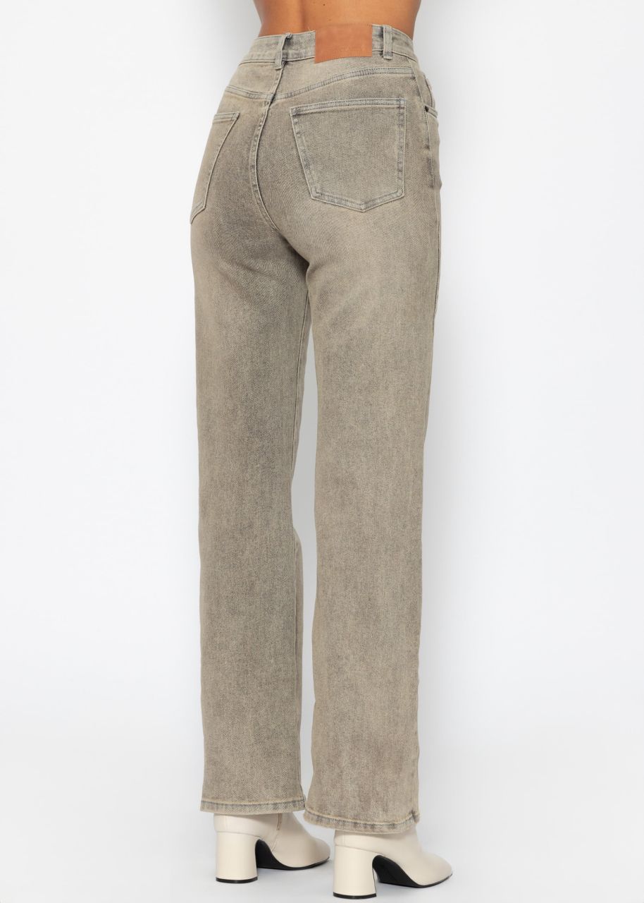 Straight Leg Jeans - greige