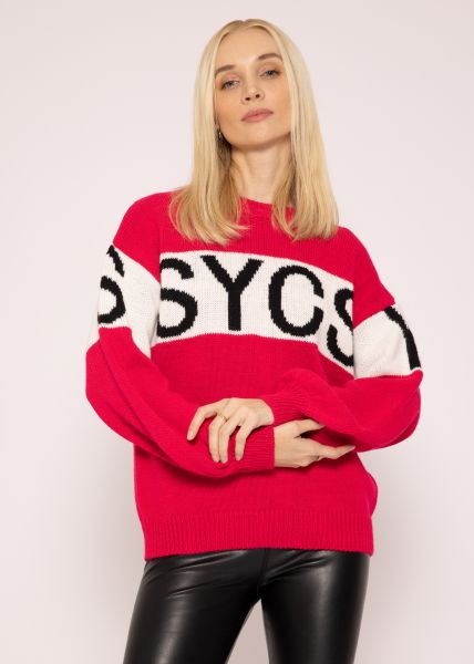 Pullover mit "SYCS" Print, pink