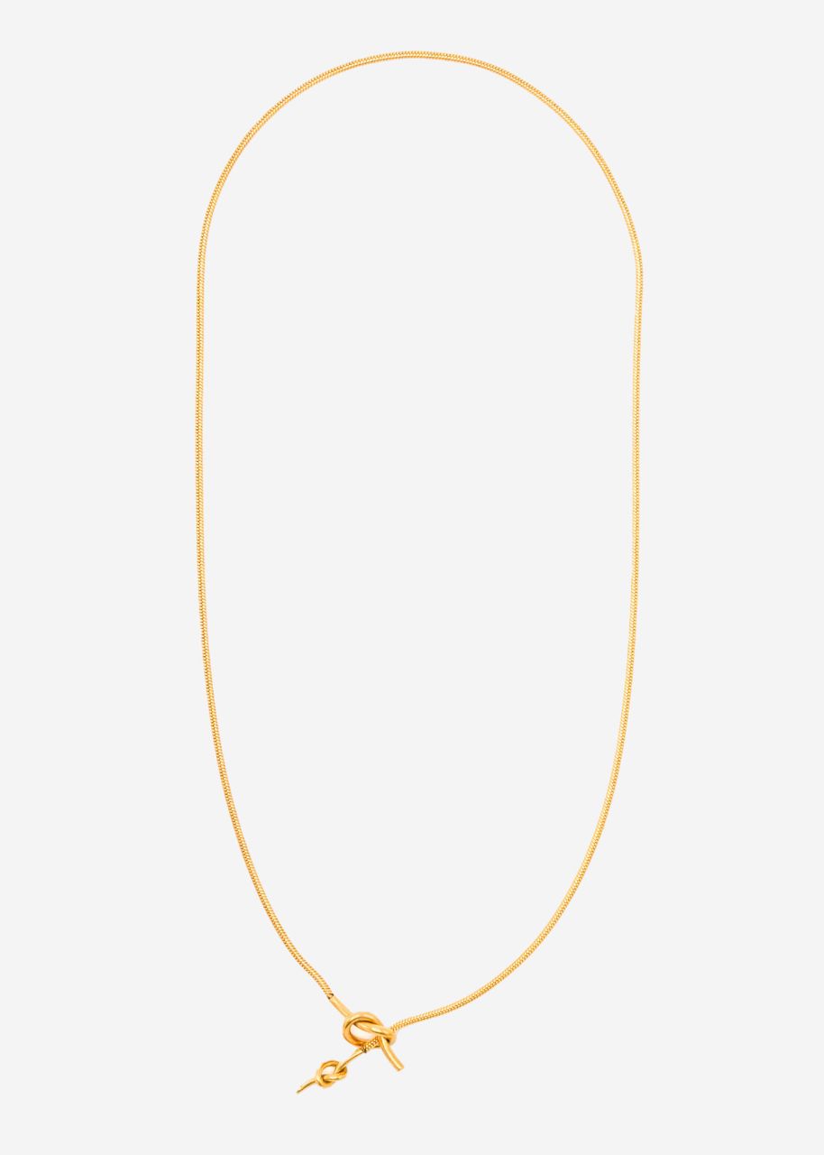 Flache Y-Halskette mit Toggle Verschluss - gold