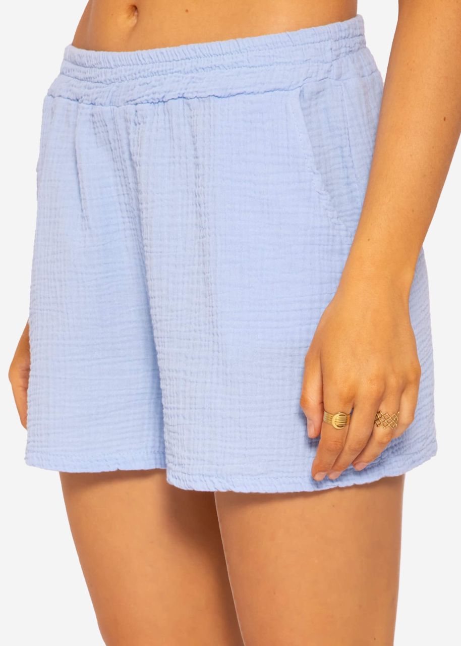 Musselin Shorts, hellblau