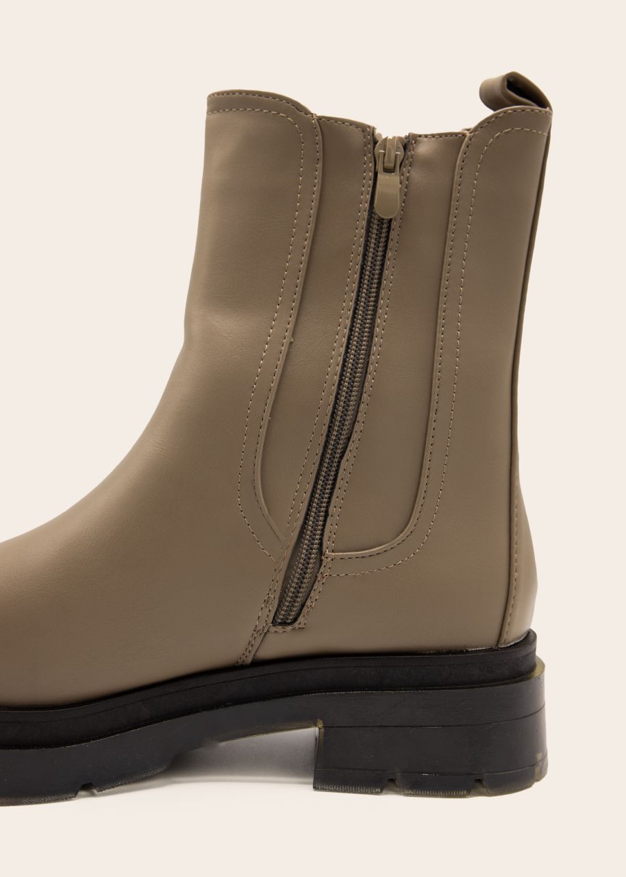 Chelsea Boots mit Plateau, taupe