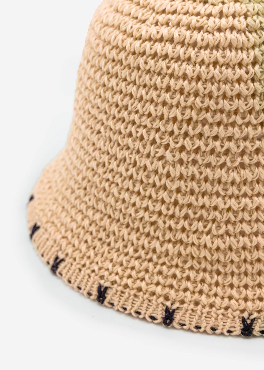 Bucket Hat in Häkeloptik - beige