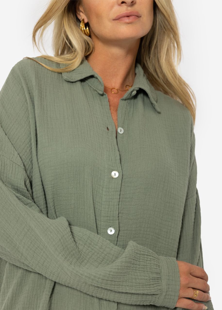 Musselin Bluse im Regular Fit - khaki