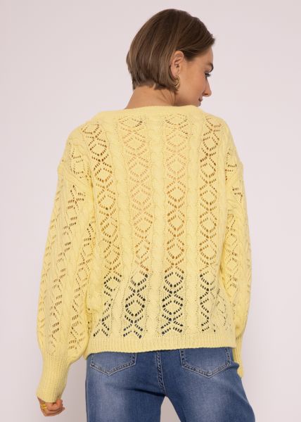 Crochet Pullover, gelb