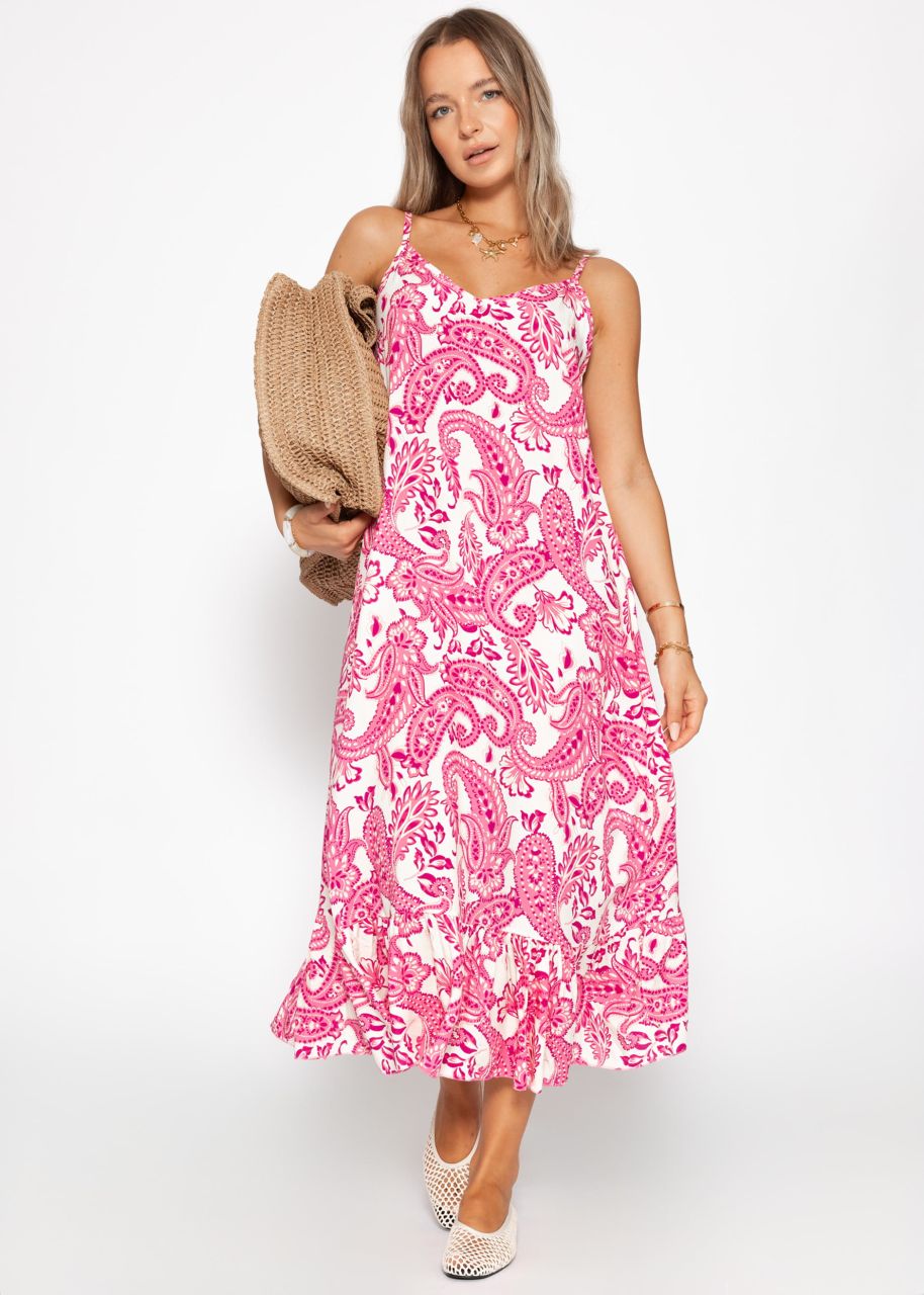 Maxi Kleid mit Paisley-Print - pink