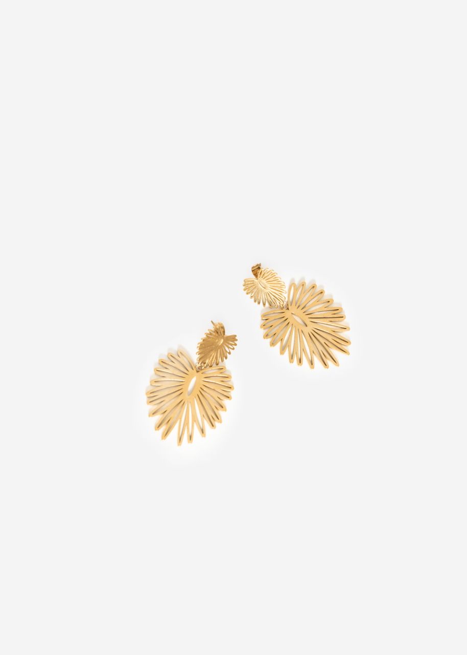 Ohrstecker mit Blatt-Anhänger - gold