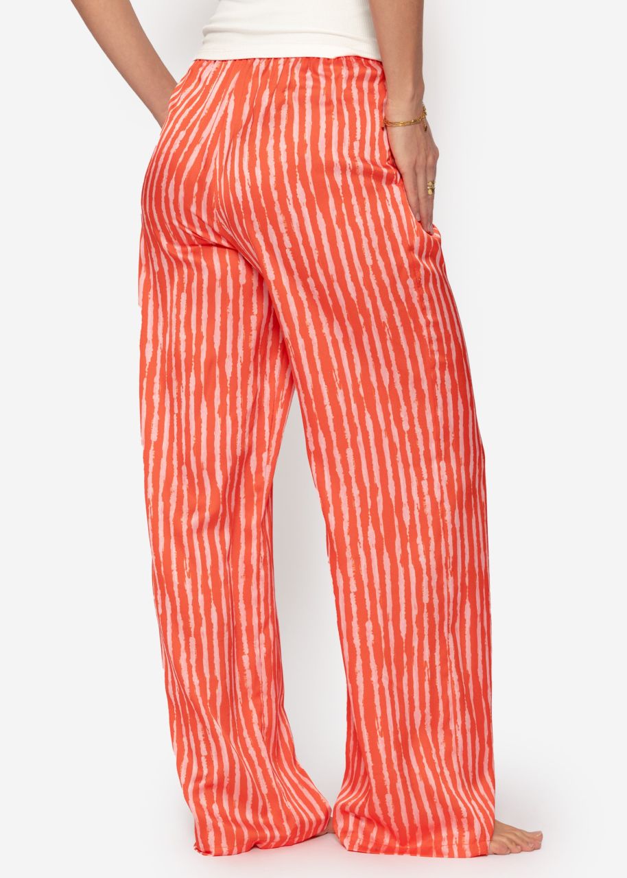 Gestreifte Satinhose - orange