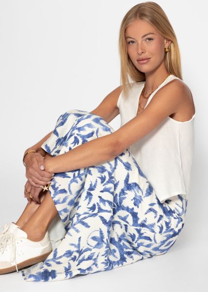 Maxirock mit Print - blau