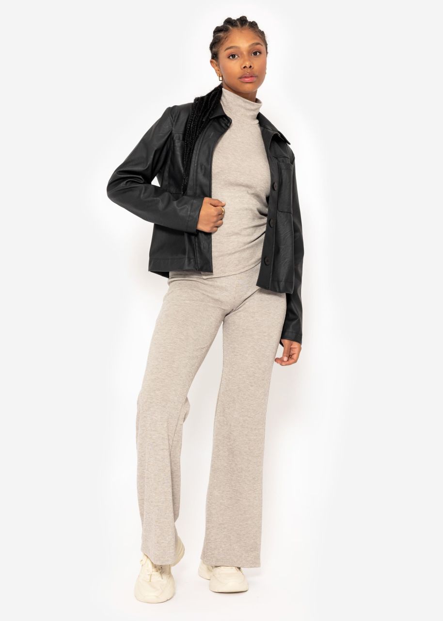 Jersey Flare Pants - taupe meliert