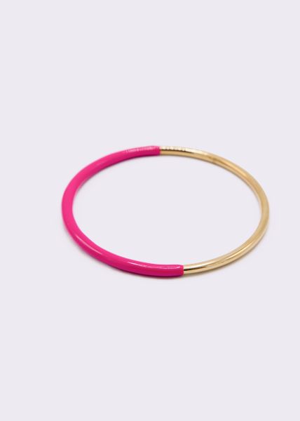 Armreif gold mit Emaille, pink