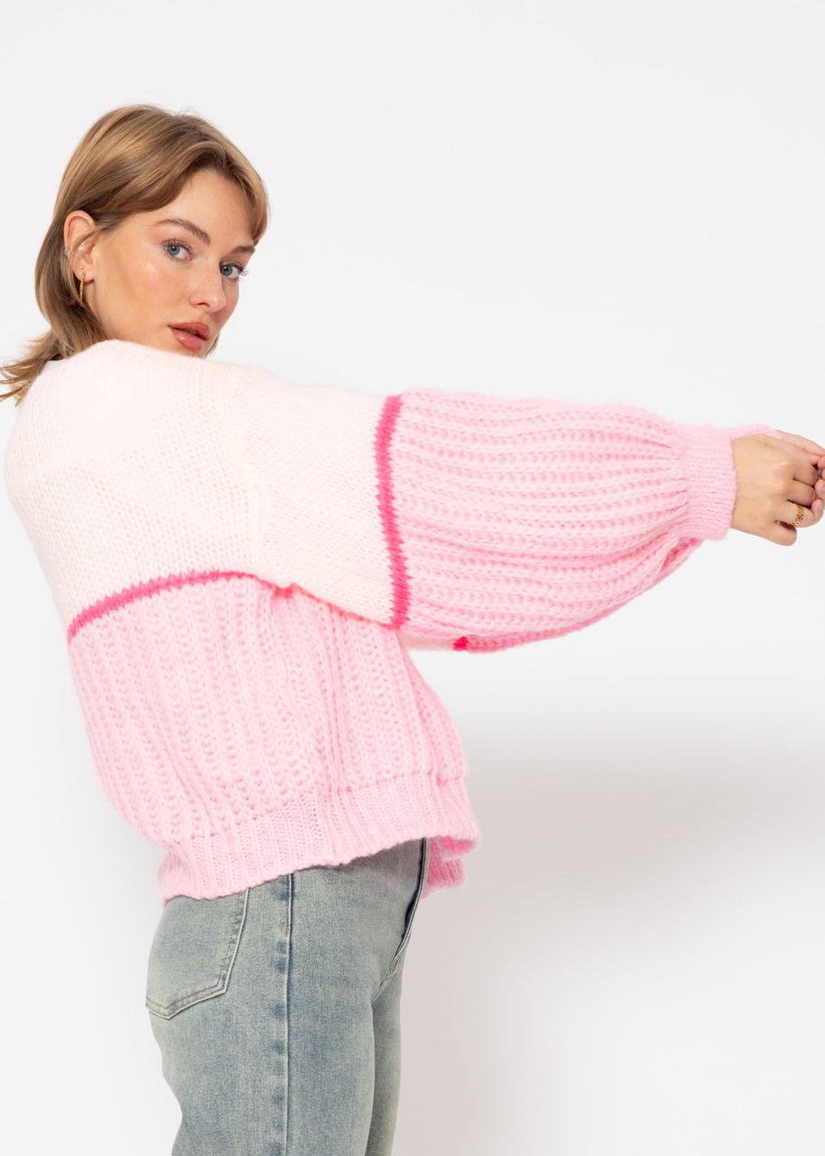 Lose fallender Cardigan - rosa