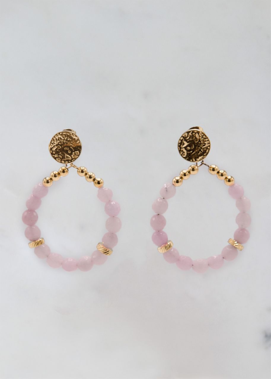 Ohrstecker mit rosa Opal Perlchen, gold