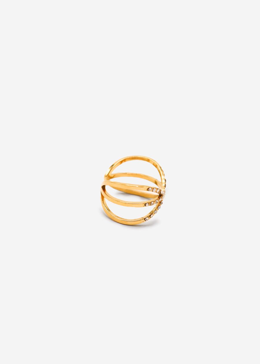 Ring mit funkelnden Stegen - gold