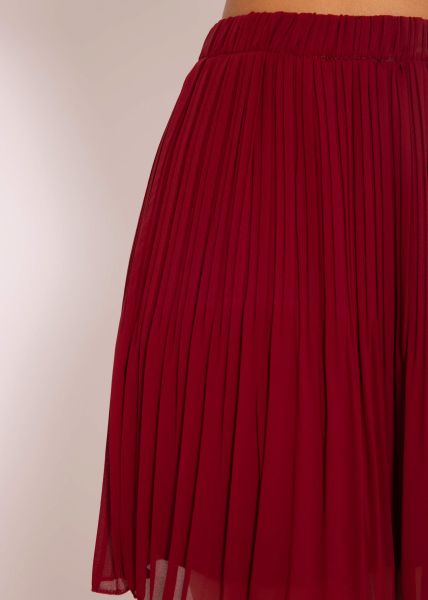 Plissée-Rock aus Chiffon, bordeaux