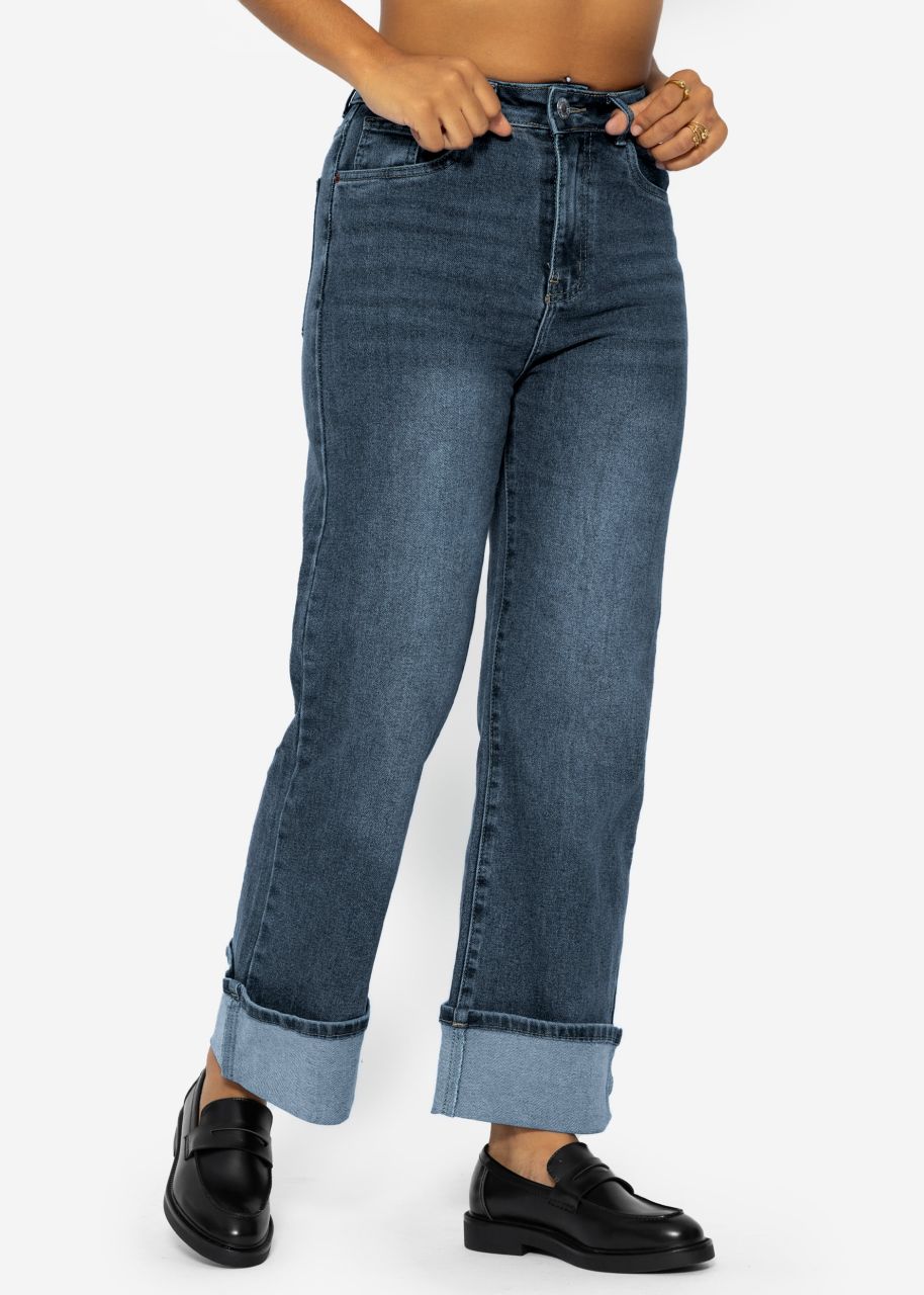 Wide Leg Jeans - mittelblau