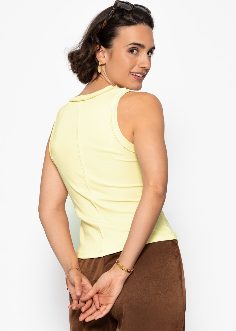 Tank Top mit Außennähten - gelb