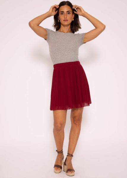 Plissée-Rock aus Chiffon, bordeaux