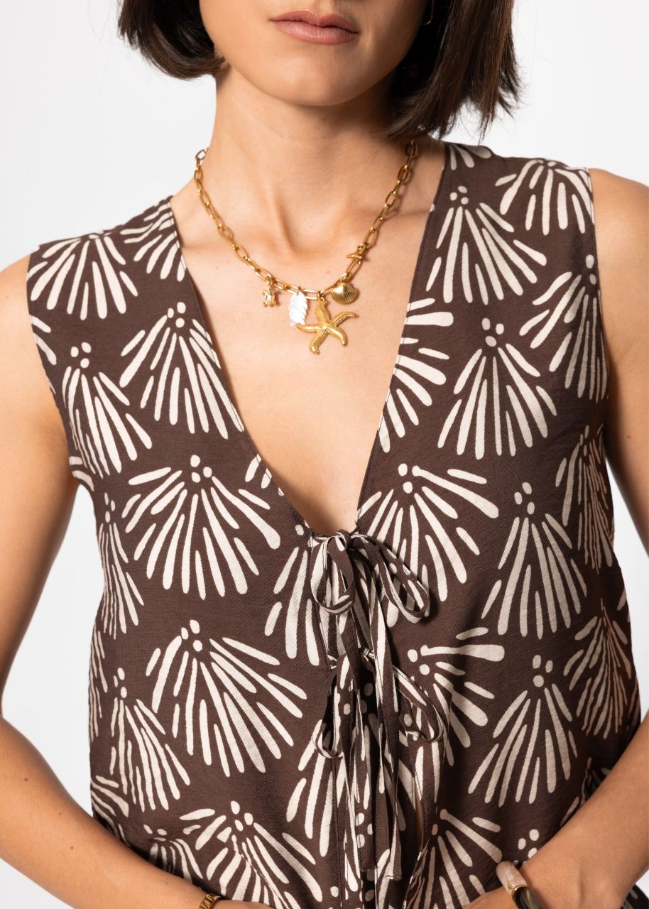 Top mit Muschel-Print - braun