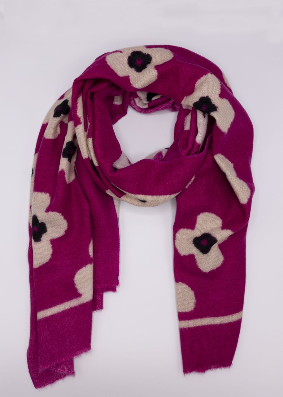 Schal mit Blumen-Muster, pink