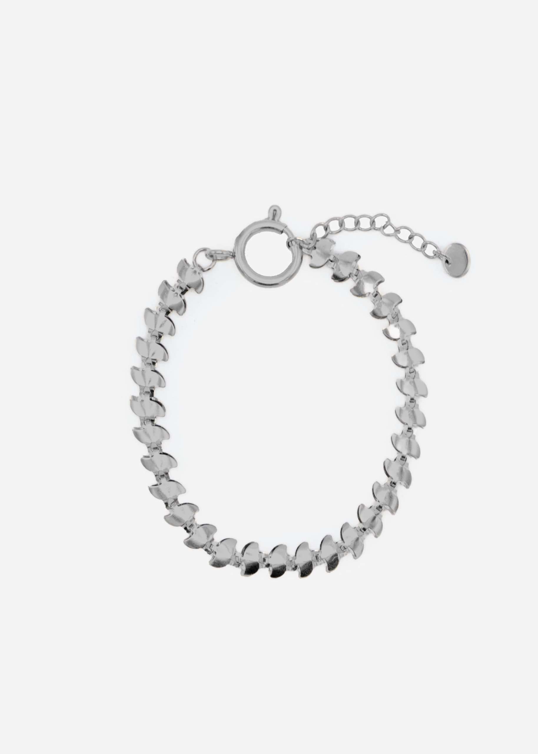 Armband mit abgerundeten Gliederelementen - silber