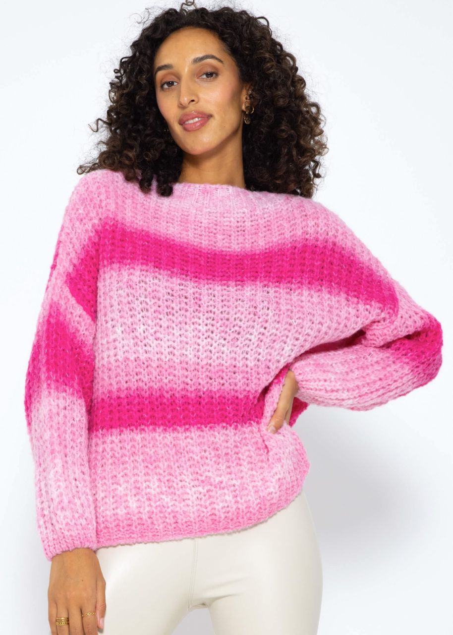 Strickpullover mit Farbverlauf - rosa