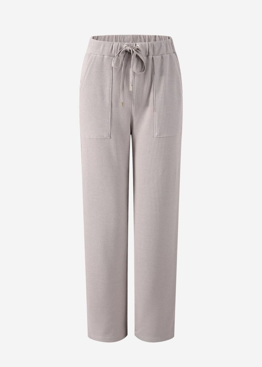 Casual Pants in Waffelpiqué - taupe