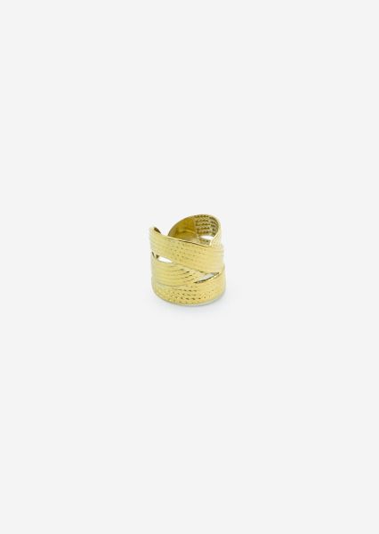 Geschlungener Ring mit Struktur - gold