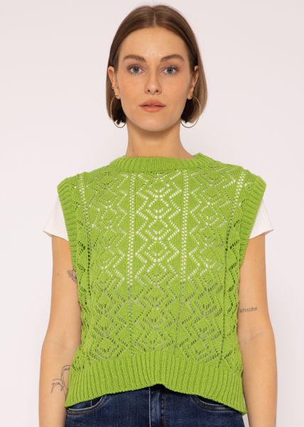 Crochet Pullunder, hellgrün