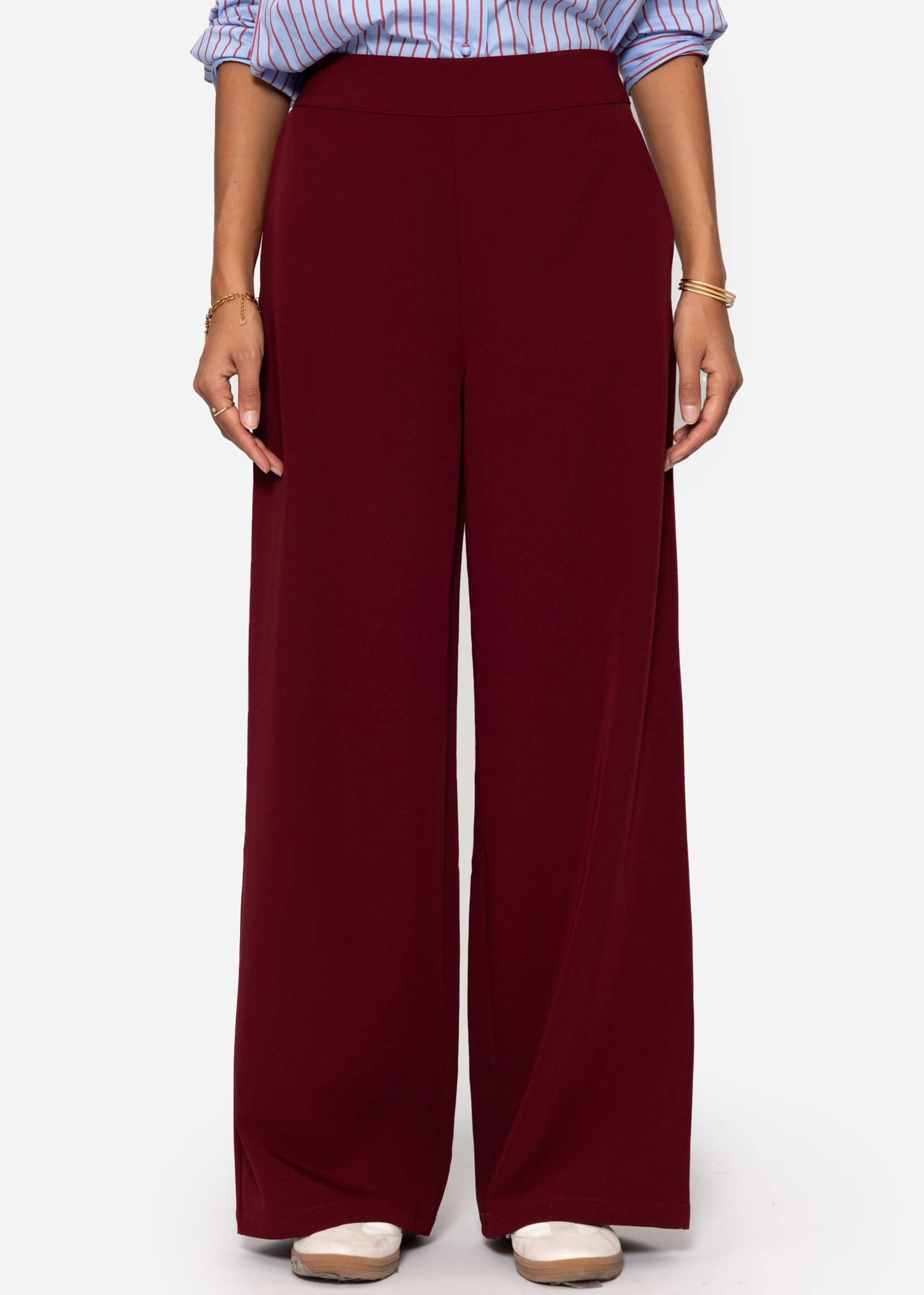 Leichte Stoffhose - burgundy